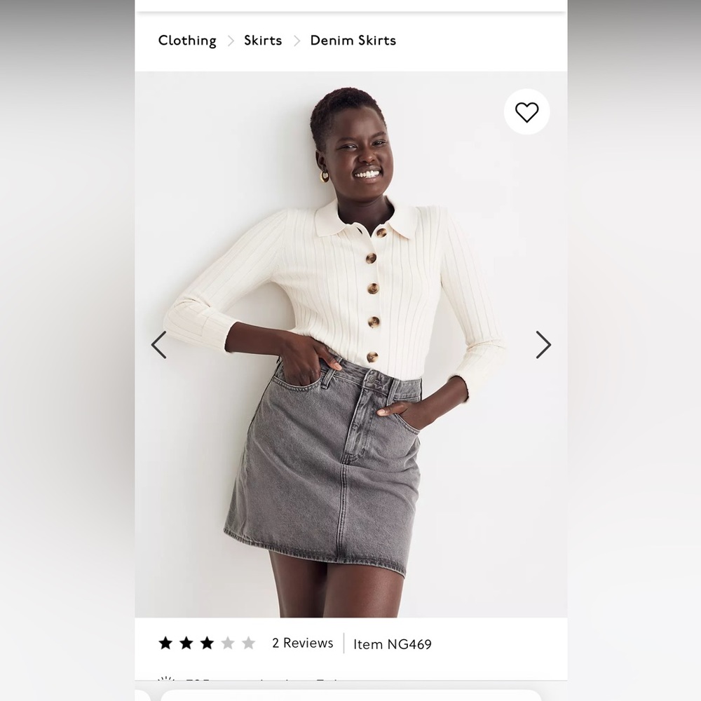 Madewell Curvy Denim High-Waist Straight Mini Skirt in Northboro Wash